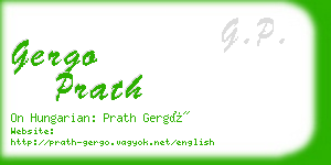 gergo prath business card